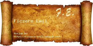 Ficzere Emil névjegykártya